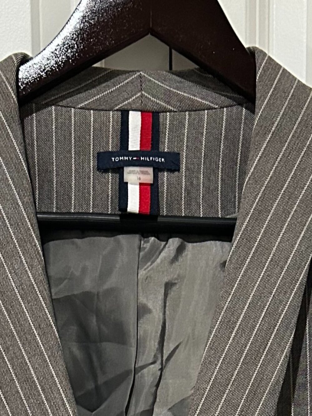 Tommy Hilfiger Gray Stripe Women's Blazer Sz 16